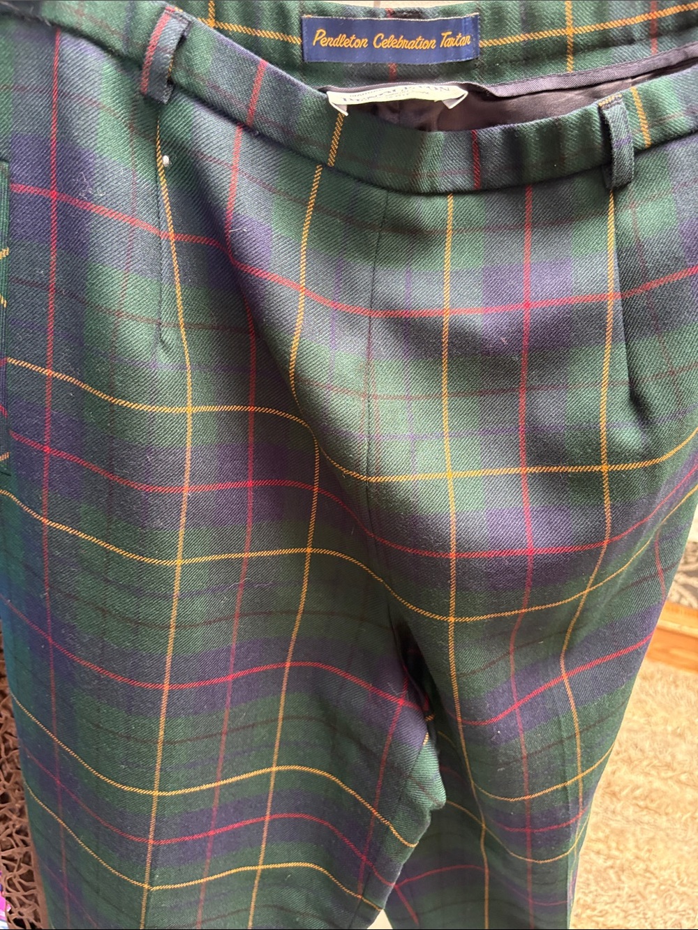 Pendleton Green Navy Tartan Plaid Men’s Dress Pants